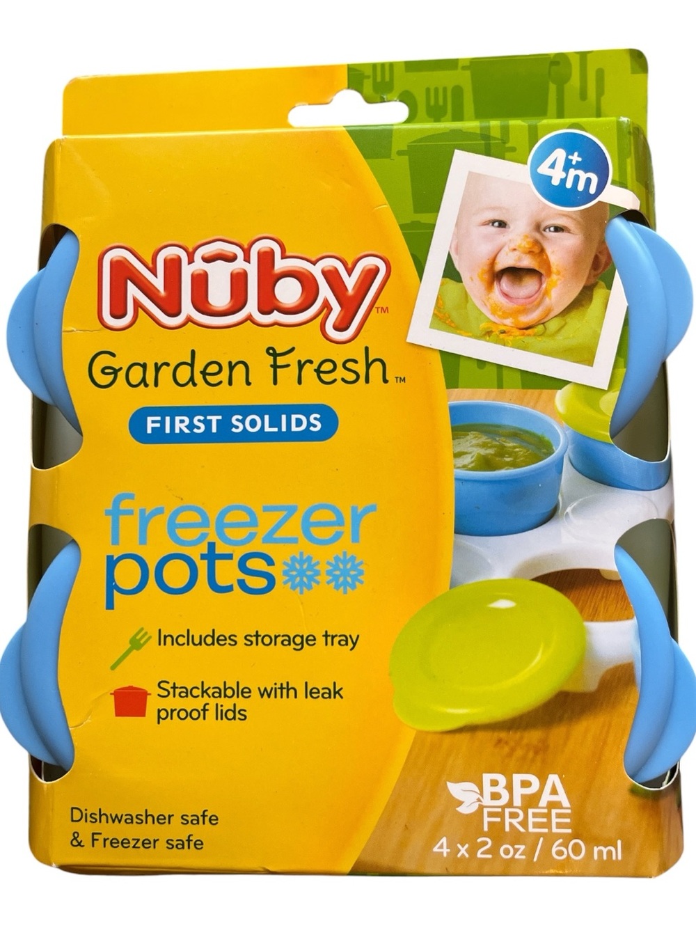 Nuby Garden Fresh Freezer Pots For Baby’s 1st Solids - 4 Pack